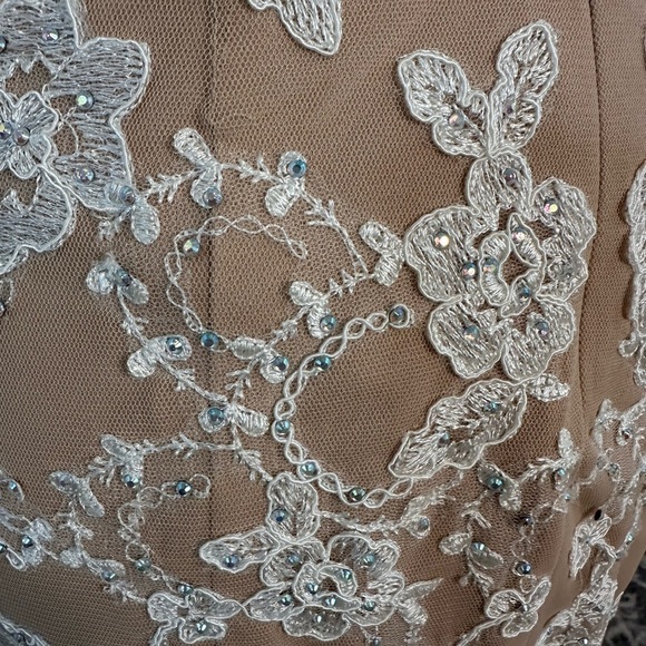 Xscape Lace and Tulle Mermaid Evening Gown - Picture 8 of 11